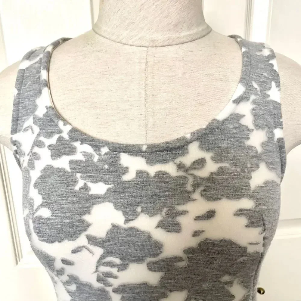 Akemi and Kin Grey floral peplum top